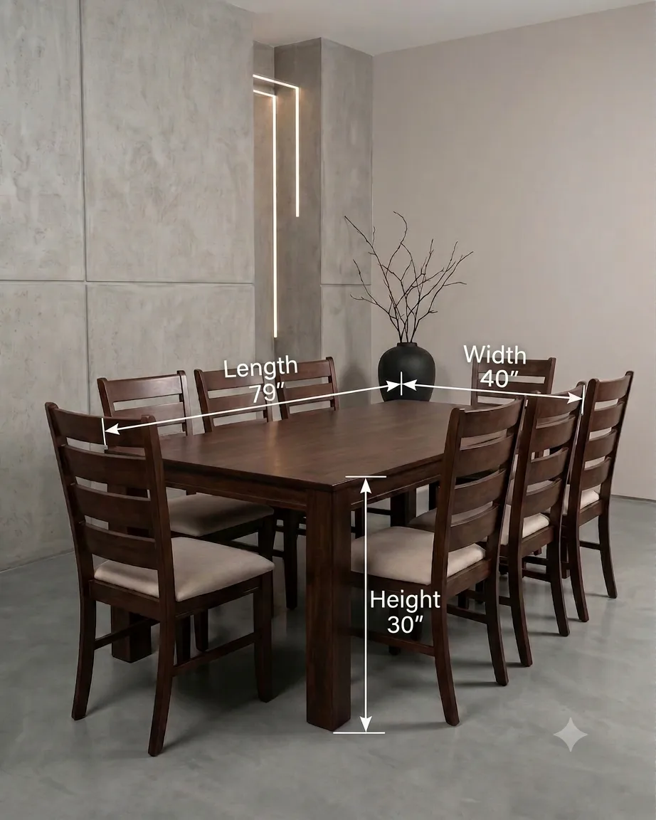 Measurements for Nami 9-Piece Dining Set