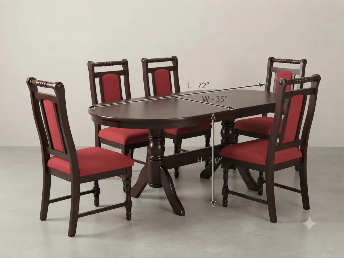 Measurements for 7-Piece Wood Dining Set